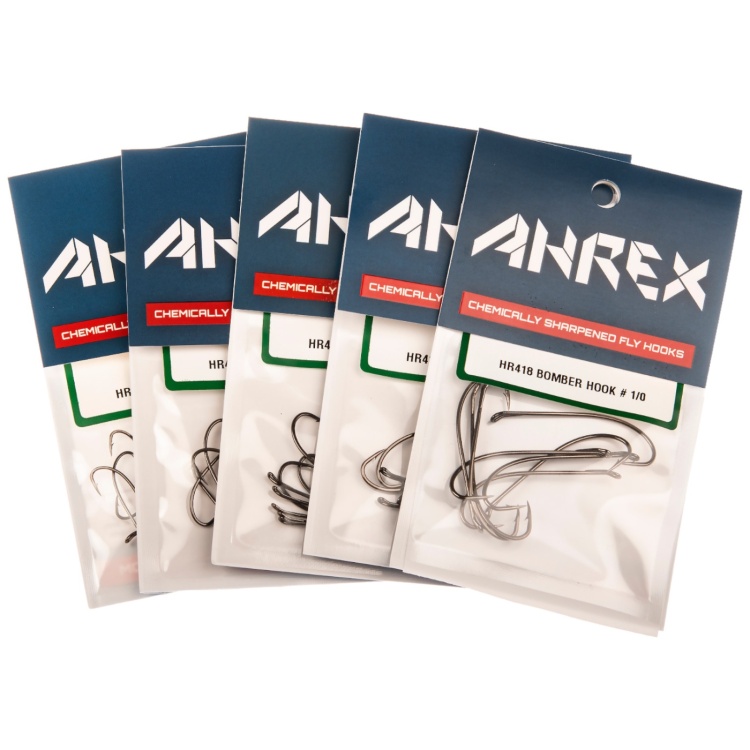 Ahrex Hr418 Bomber Hook #4 Fly Tying Hooks Down Eye Single for Salmon, Steelhead and Searun Browns